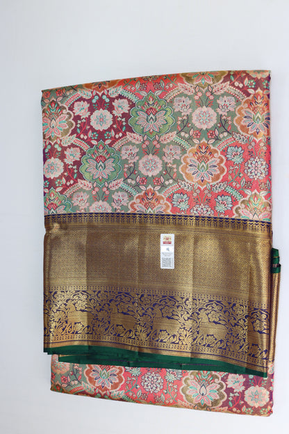 Classy Multi-color Kanchipuram Silk Saree