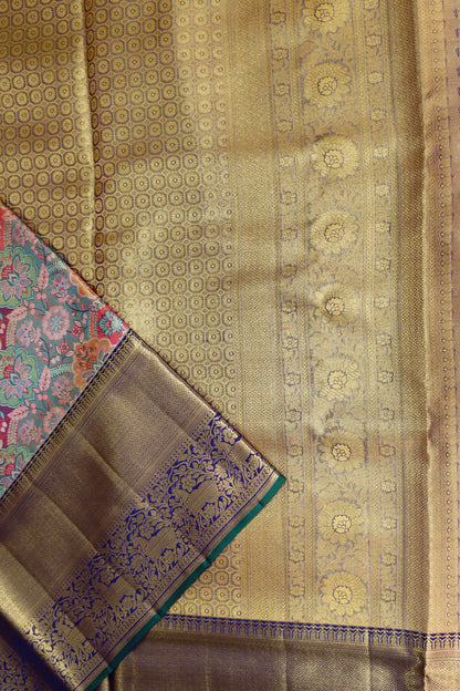 Classy Multi-color Kanchipuram Silk Saree