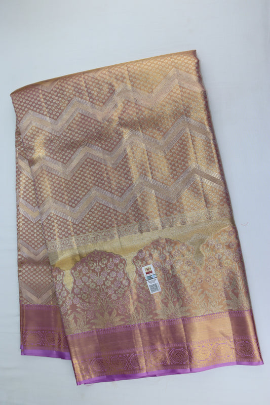 Classy Pink color Kachipuram Silk saree