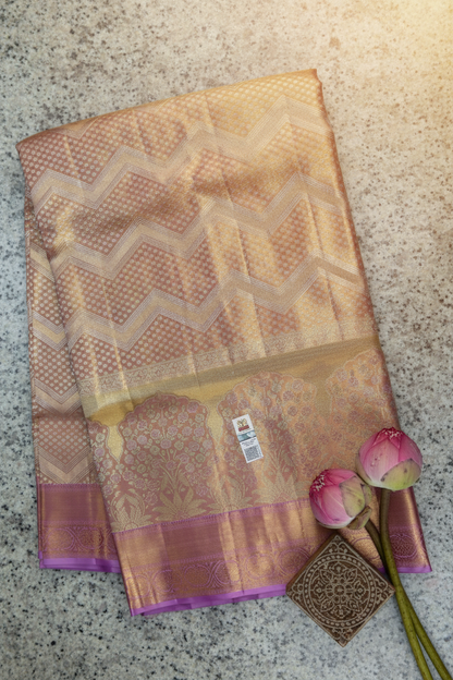 Classy Pink color Kachipuram Silk saree