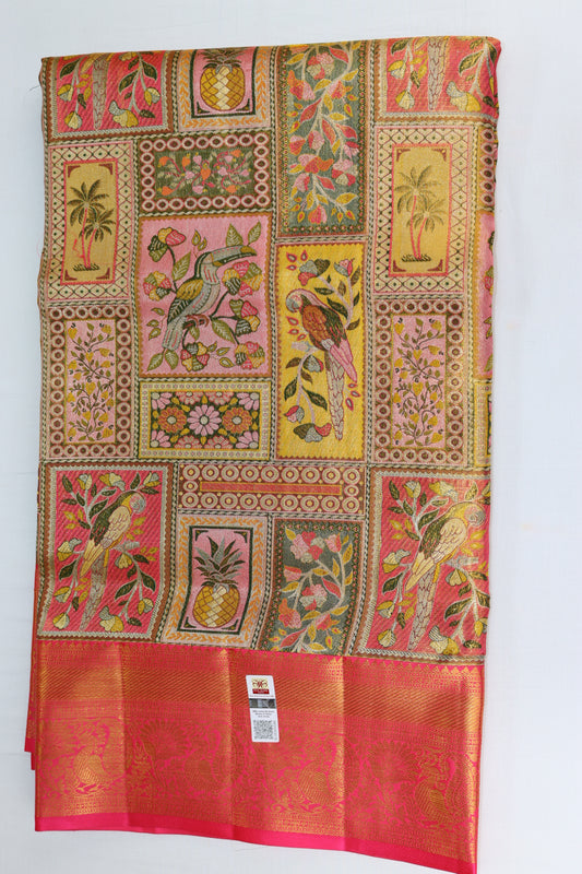 Trendy Multi-color Kanchipuram Silk Saree