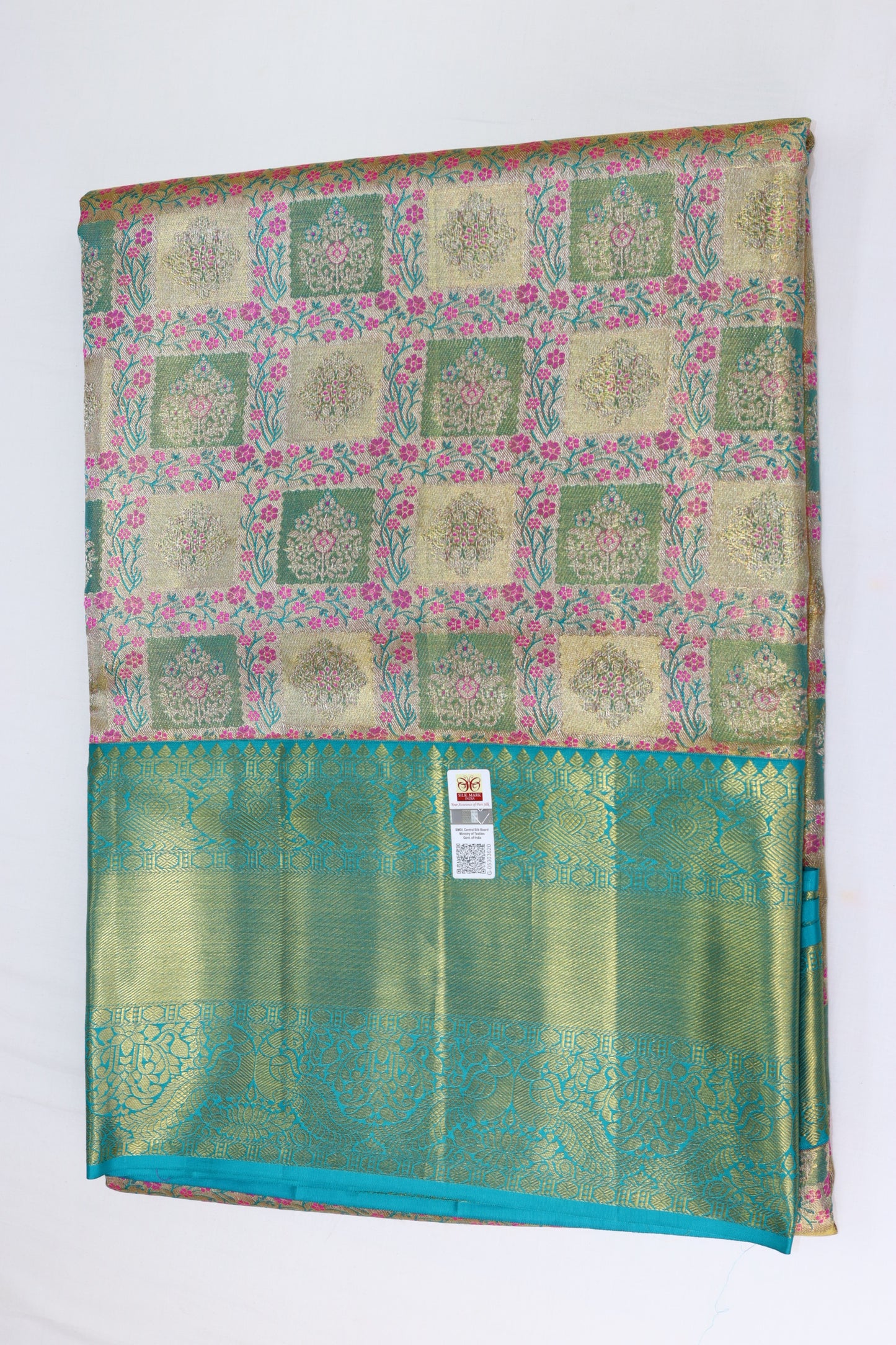 Rich Multi-color Kachipuram Silk saree From Weavers and Best on Online