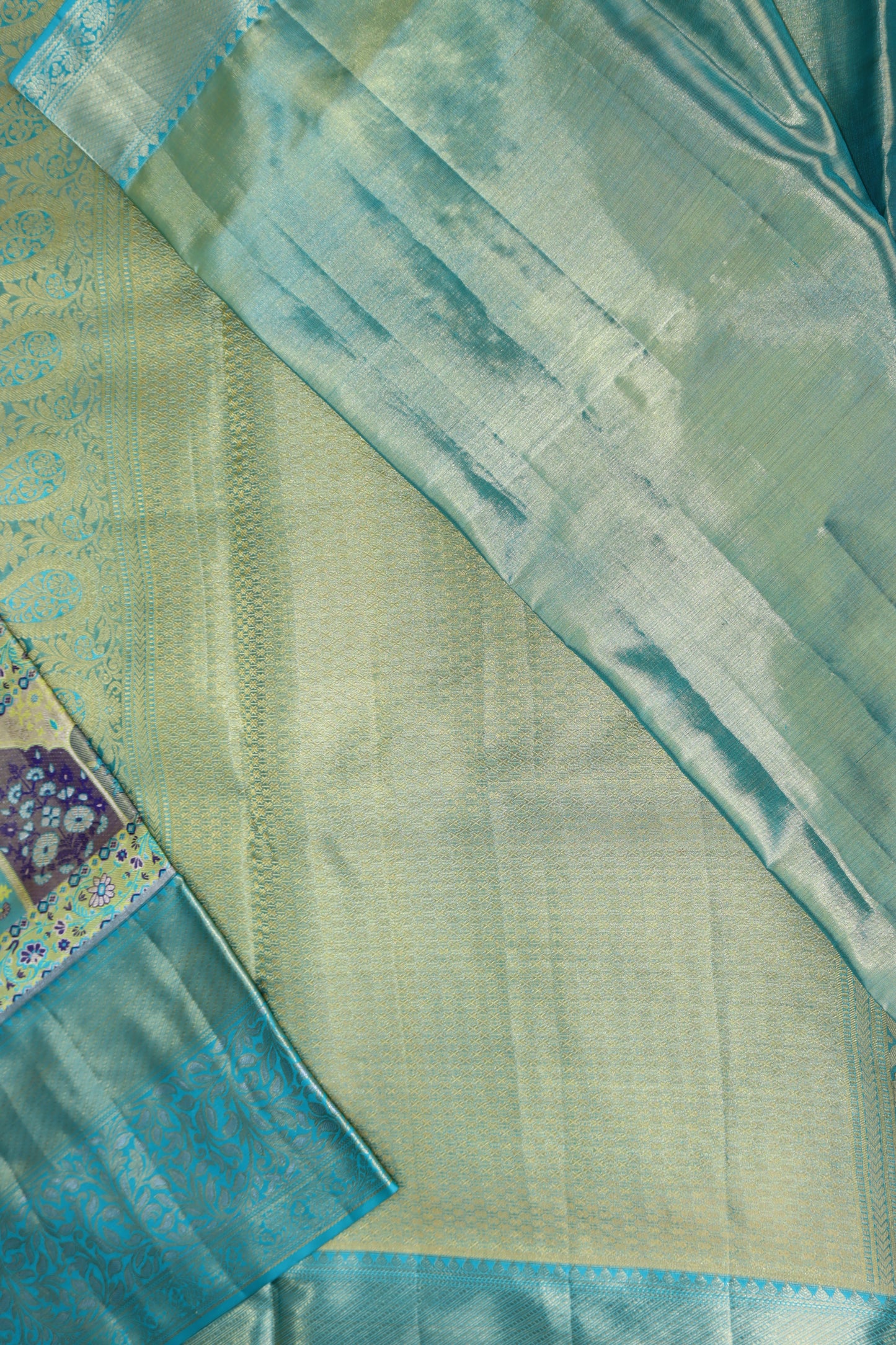 Classy Multi-color Kachipuram Silk saree From Weavers and Best on Online