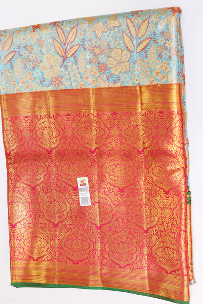 Rich Blue color Kachipuram Silk saree From Weavers and Best on Online