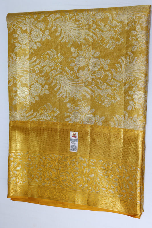 Royal Yellow color Kachipuram Silk saree