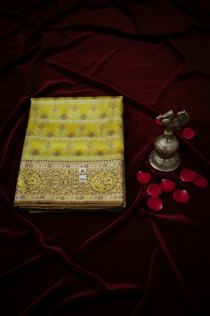 Rich Yellow Kanchipuram Silk saree