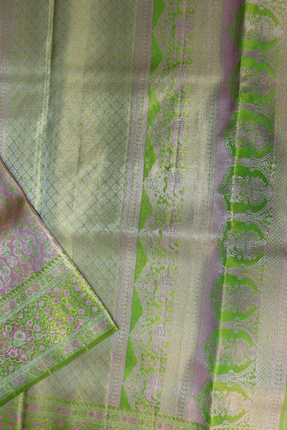 Classy Peach Kanchipuram Silk saree