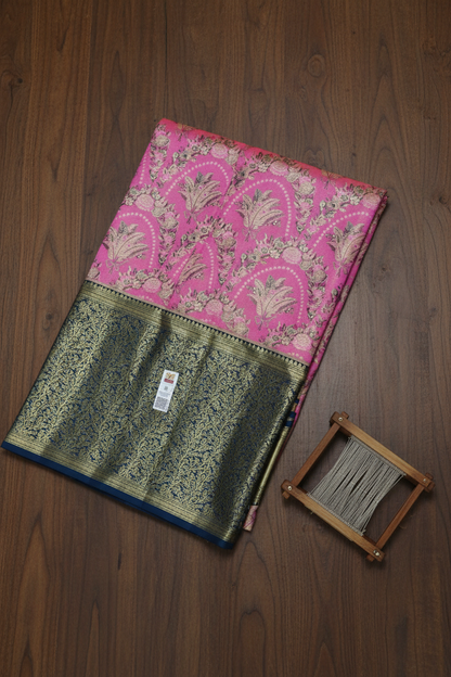 Classy Pink color Kachipuram Silk saree