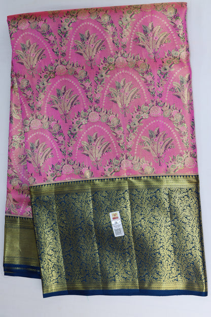 Classy Pink color Kachipuram Silk saree From Weavers and Best on Online