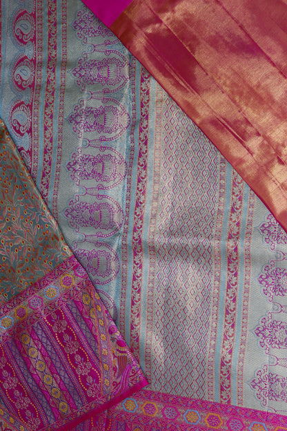 Classy Blue color Kachipuram Silk saree