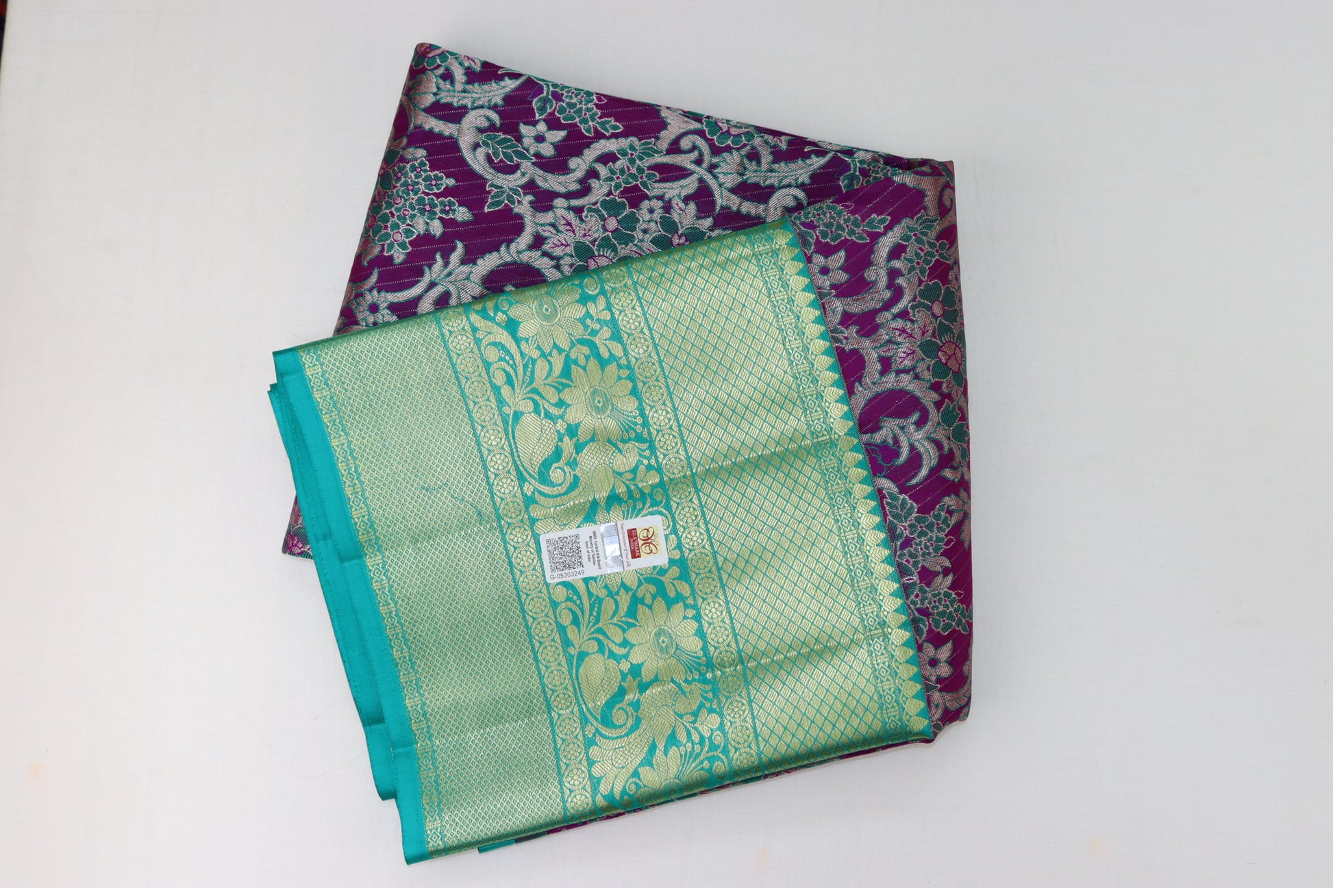 Beautiful Grape Violet Pure Kanchipuram Pattu Pavada From Weavers and Best on Online