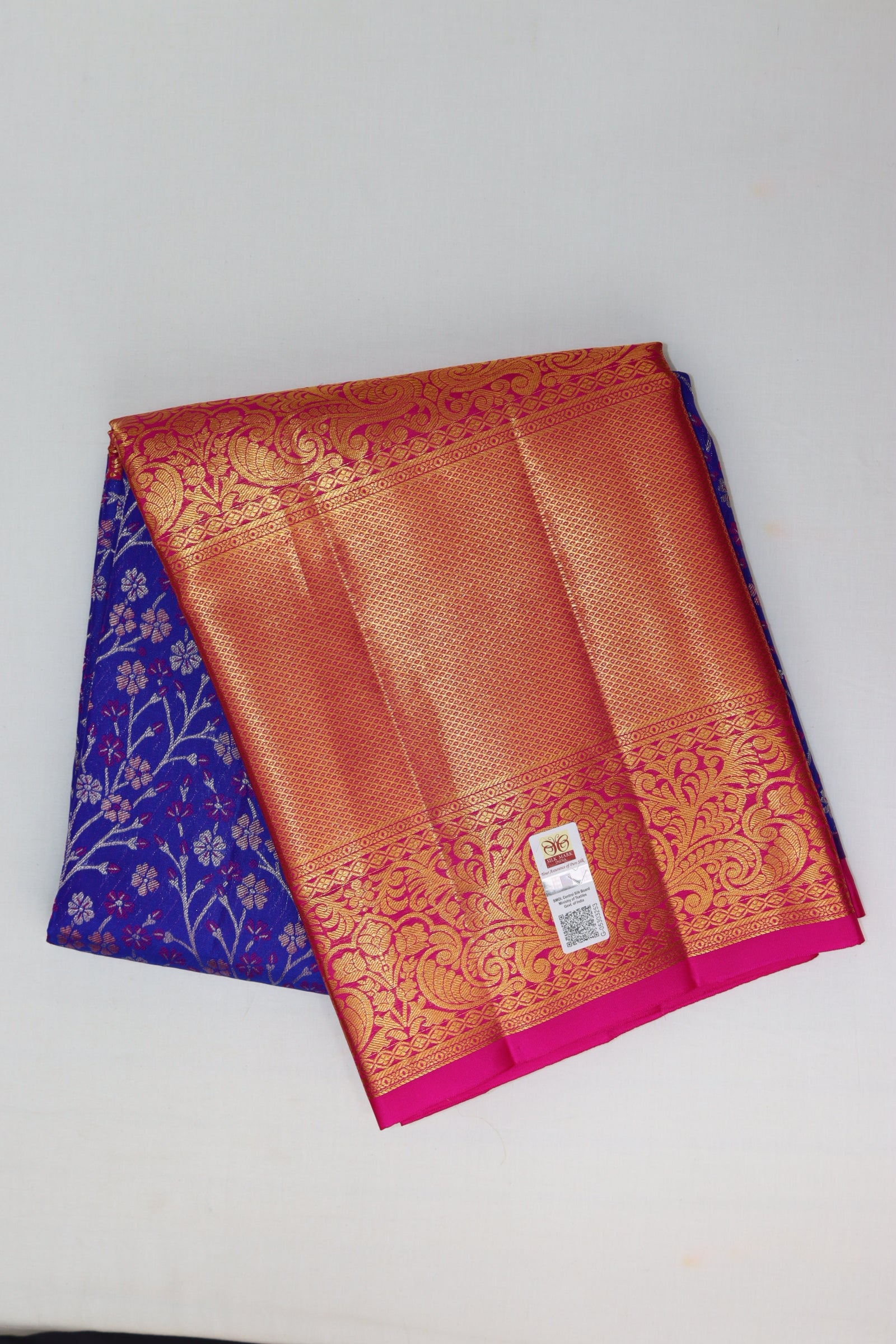 Stunning Blue Pure Kanchipuram Pattu Pavada From Weavers and Best on Online