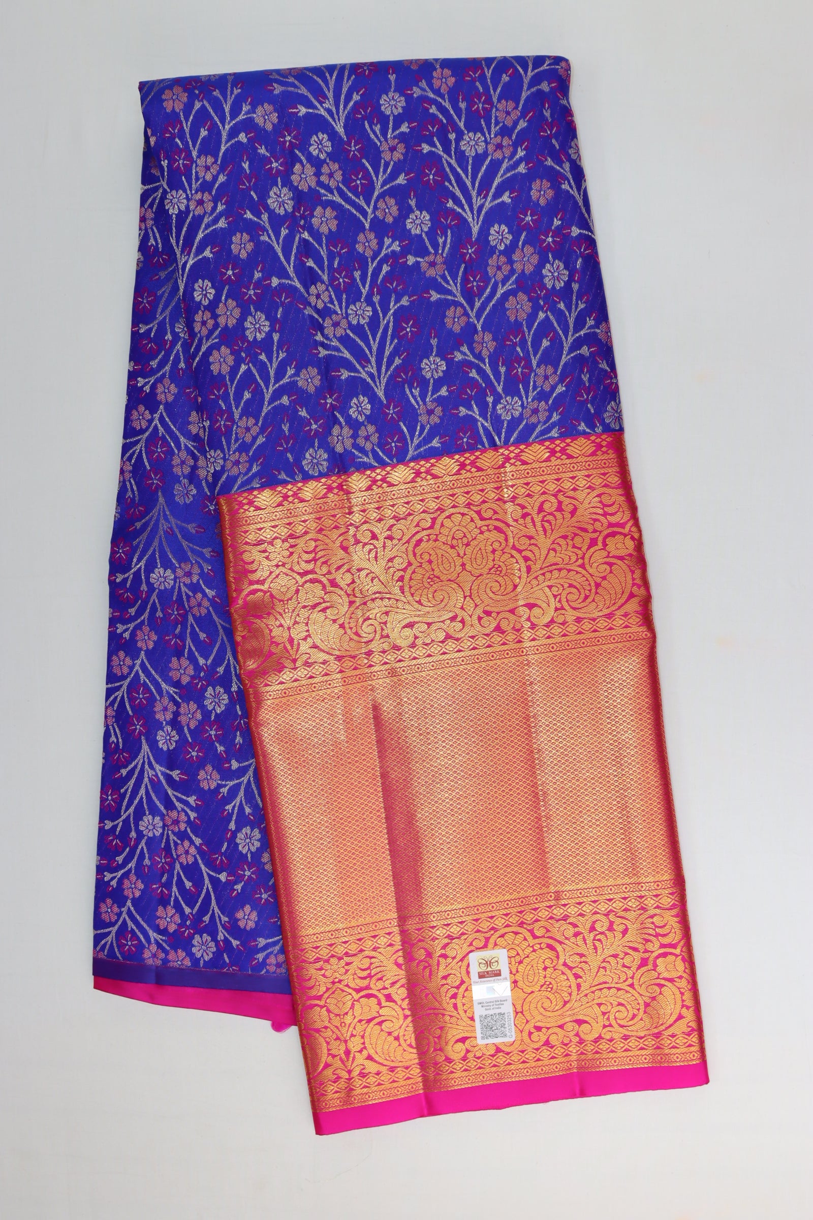 Stunning Blue Pure Kanchipuram Pattu Pavada From Weavers and Best on Online