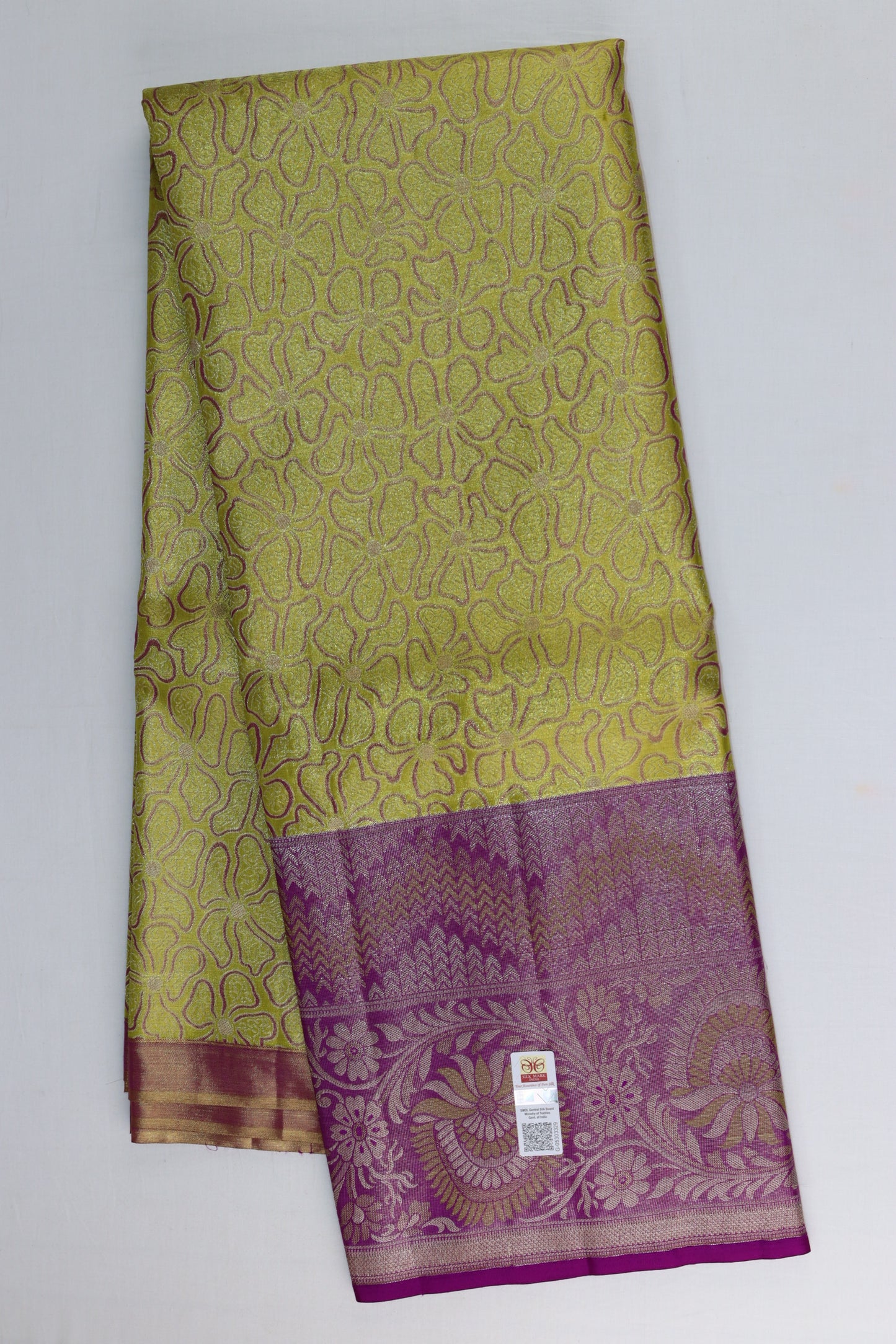 Rich Olive Green Kanchipuram Pattu Pavada From Weavers and Best on Online