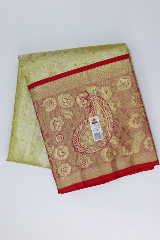 Classy Mustard Yellow Kanchipuram Pattu Pavada