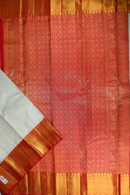 Stunning Pale Aqua Blue Kanchipuram Silk saree