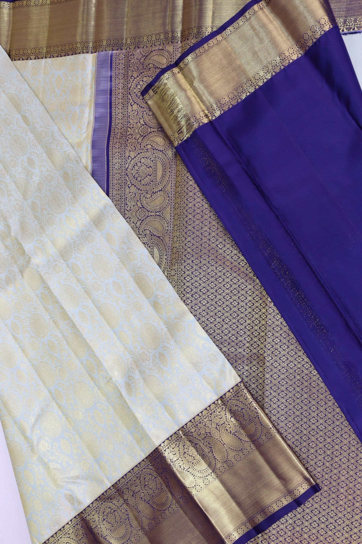 Royal Light Mist Kanchipuram Silk saree