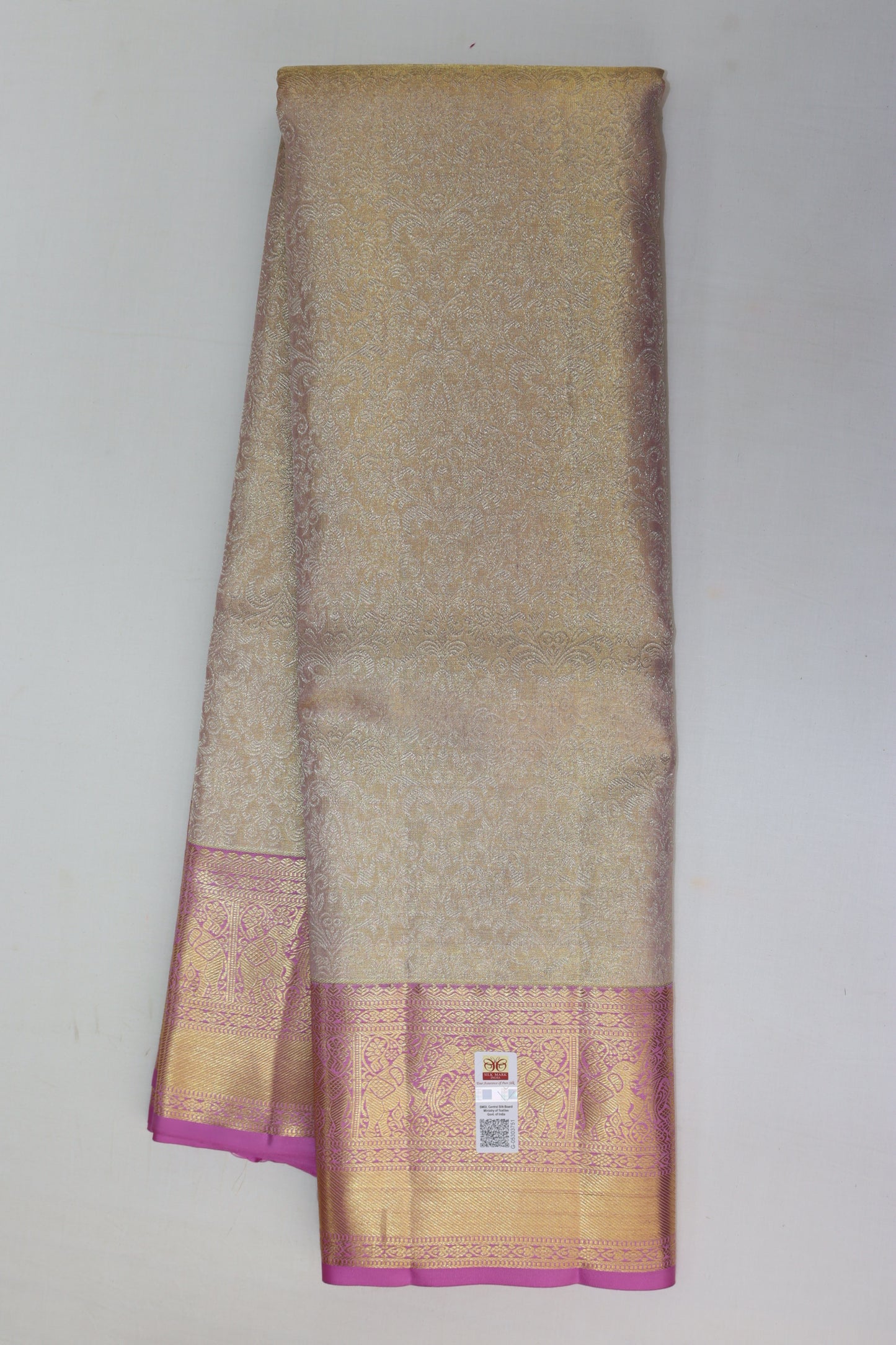 Trendy Light Peach Kanchipuram Silk saree