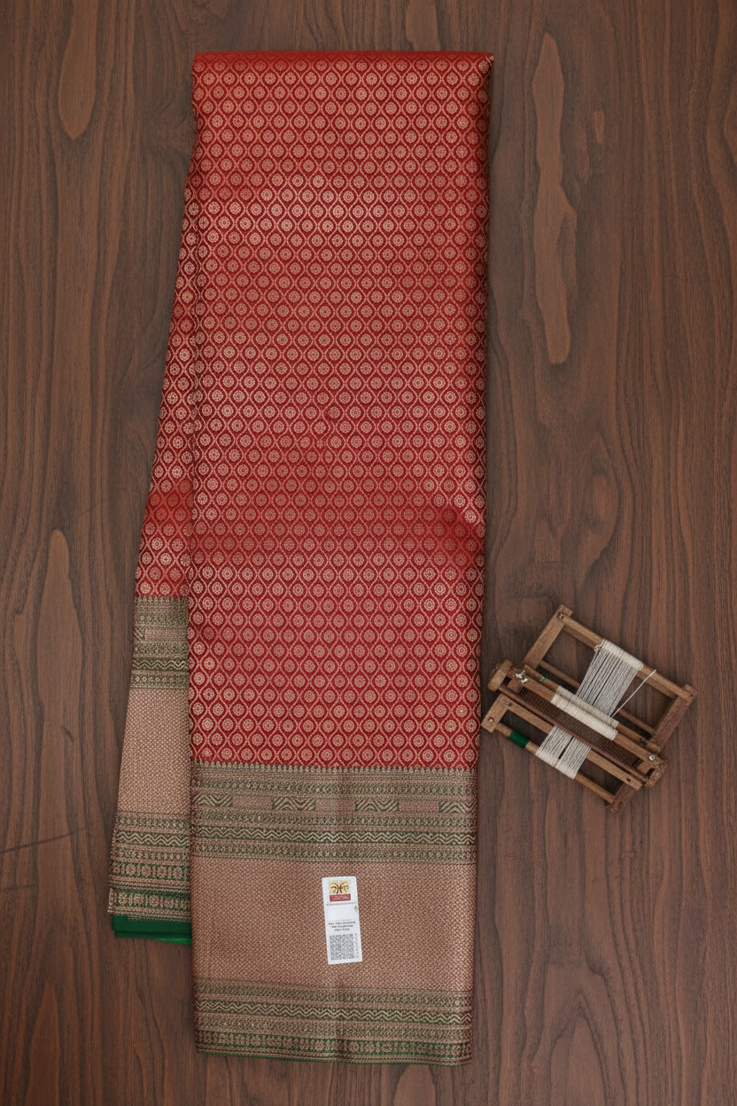 Elegant Red Kanchipuram Silk saree