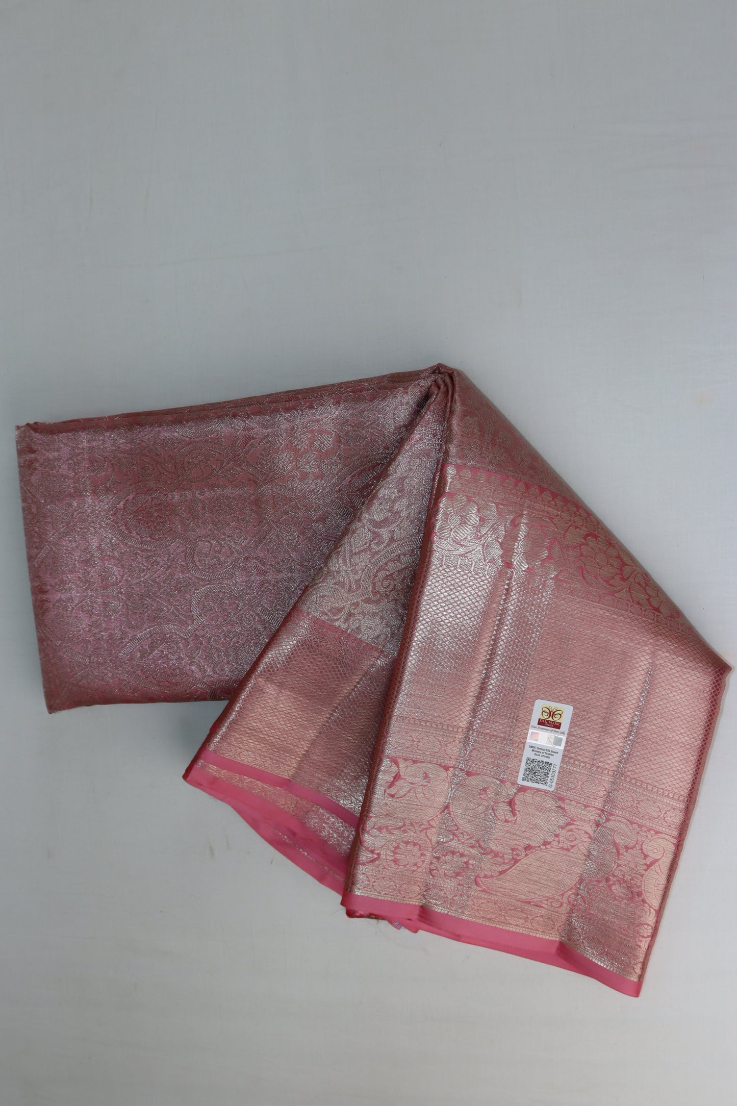 Luxurious Peach Kanchipuram Silk saree