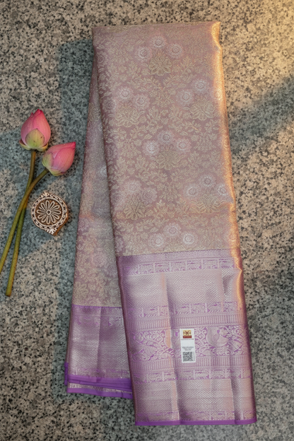 Lavish Light Lavender Kanchipuram Silk saree