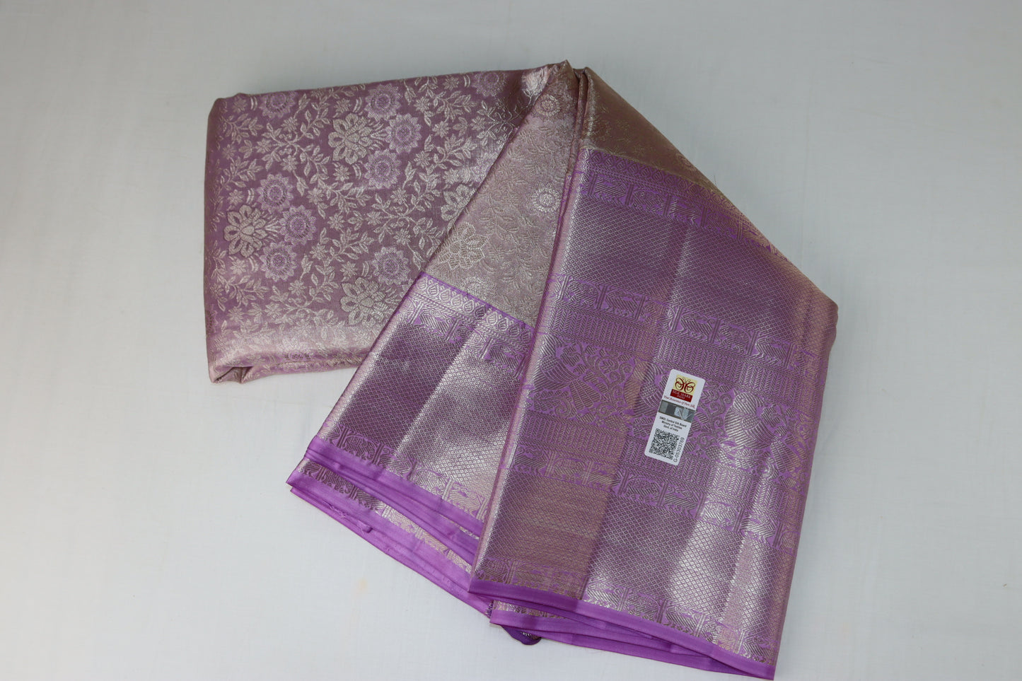 Lavish Light Lavender Kanchipuram Silk saree