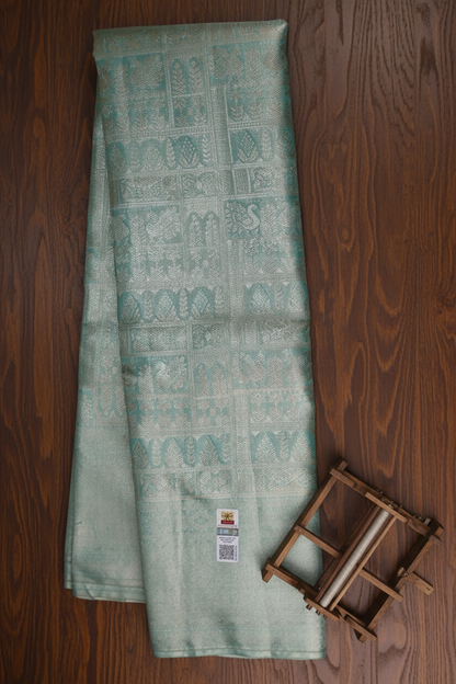 Trendy Light Teal Kanchipuram Silk saree