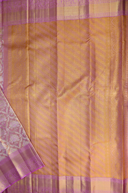 Trendy Peach Kanchipuram Silk saree