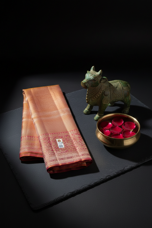 Trendy Light Pink Kanchipuram Silk saree