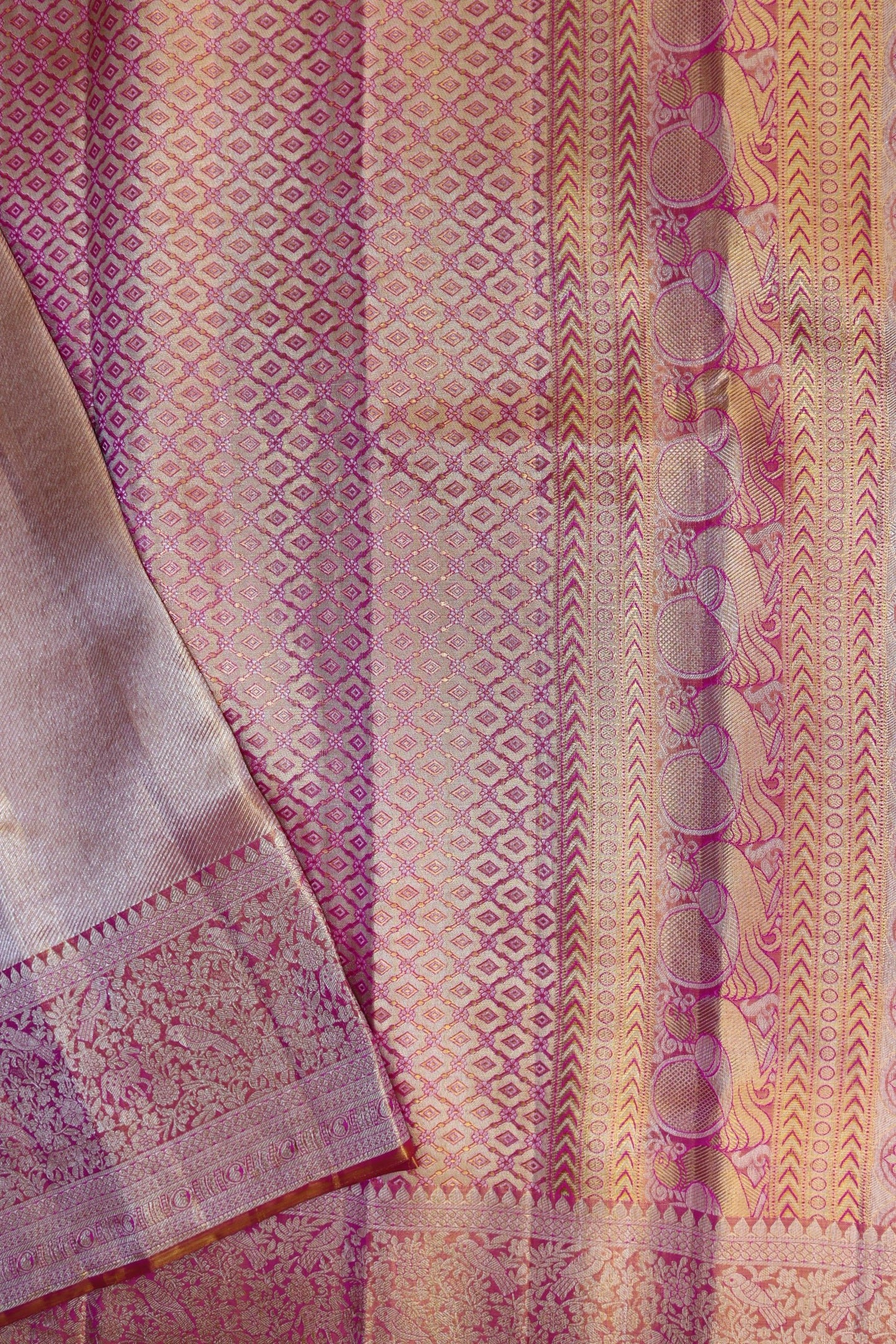 Trendy Light Pink Kanchipuram Silk saree From Weavers and Best on Online