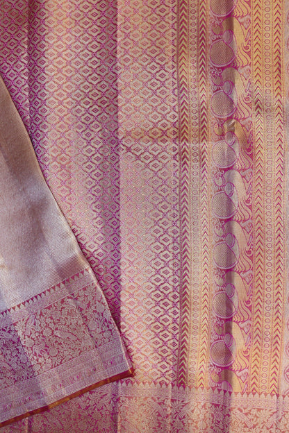 Trendy Light Pink Kanchipuram Silk saree From Weavers and Best on Online