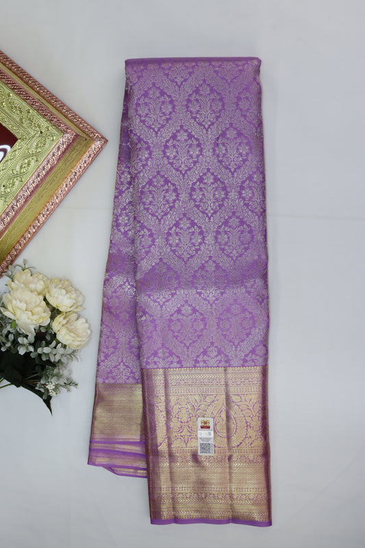 Stunning Lavender with Gold Kanchipuram Silk saree From Weavers and Best on Online