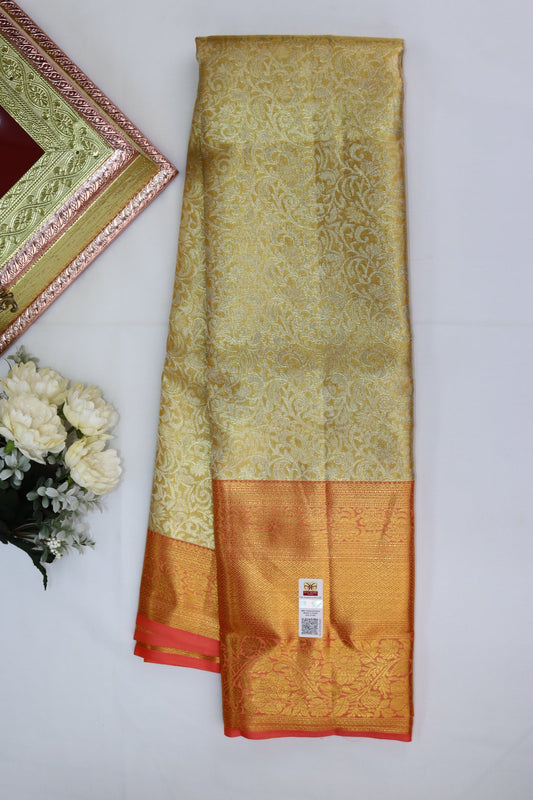 Exotic Gold Pure Kanjipuram Saree From Weavers and Best on Online