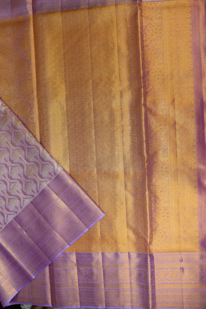 Exotic Lavender Pure Kanjipuram Saree From Weavers and Best on Online