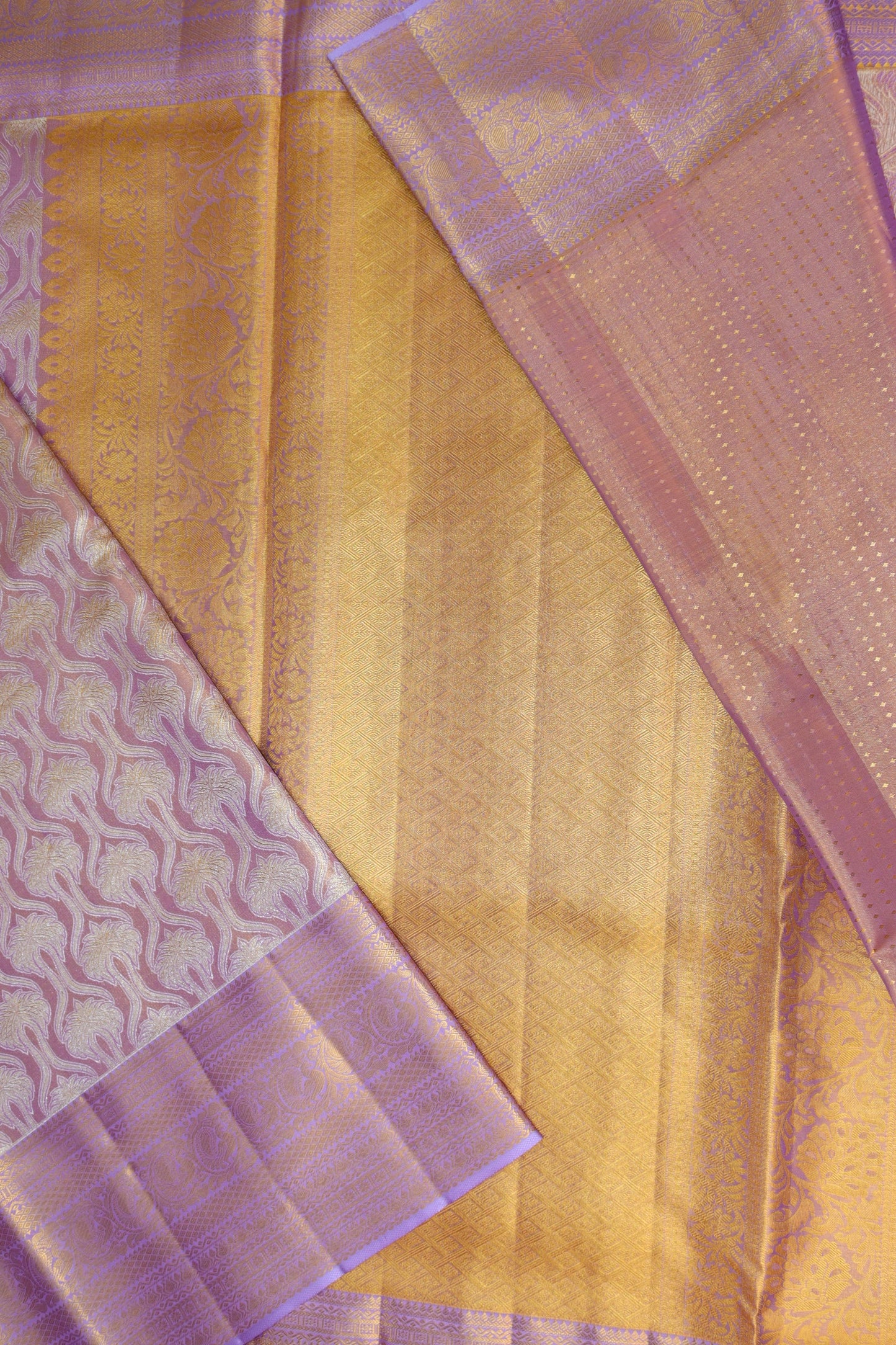 Exotic Lavender Pure Kanjipuram Saree From Weavers and Best on Online