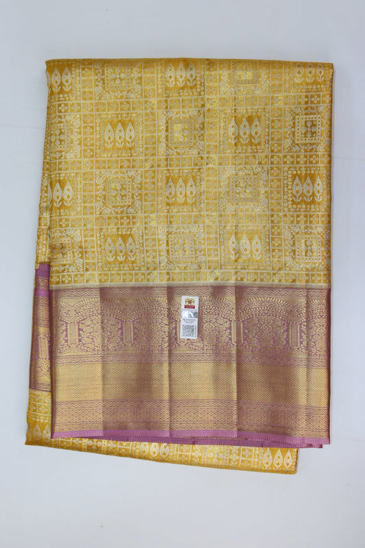 Traditional Gold Pure Kanjipuram Saree From Weavers and Best on Online