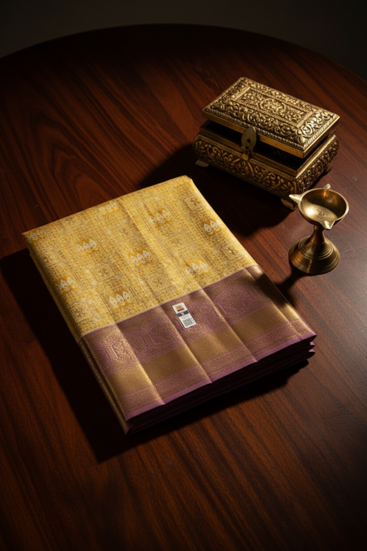 Traditional Gold Pure Kanjipuram Saree
