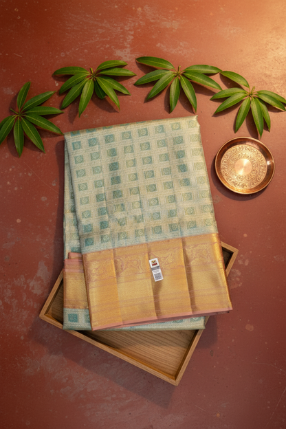 Exotic Pastel Pure Kanjipuram Saree