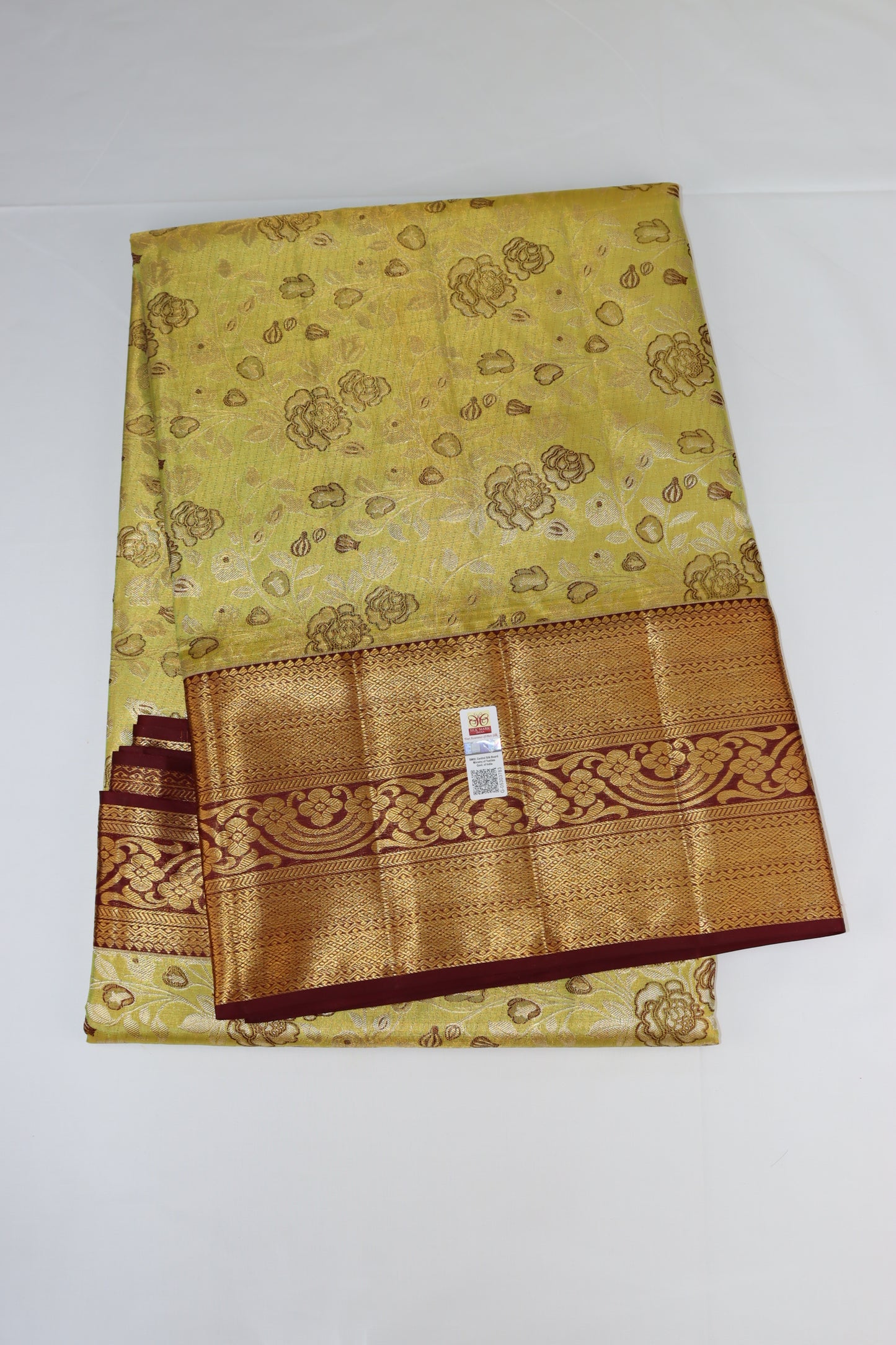 Stunning Yellow Pure Kanchipuram Silk saree From Weavers and Best on Online