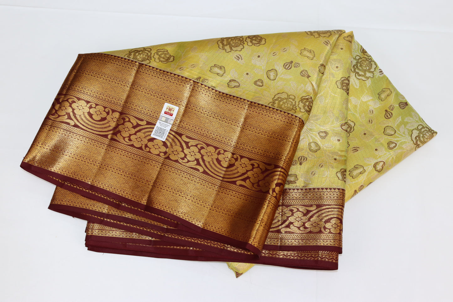 Stunning Yellow Pure Kanchipuram Silk saree From Weavers and Best on Online