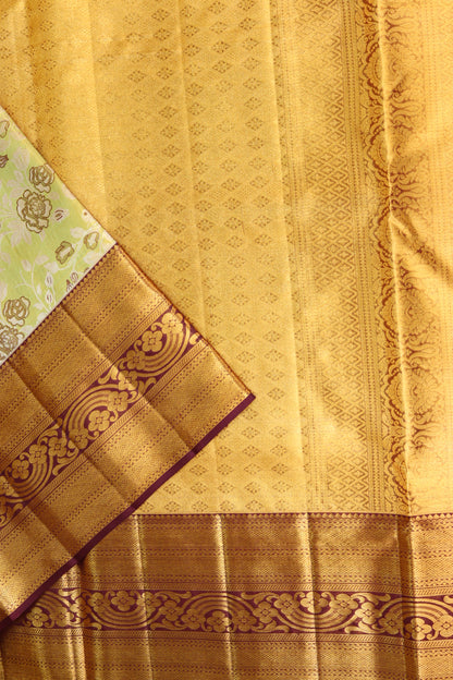 Stunning Yellow Pure Kanchipuram Silk saree From Weavers and Best on Online