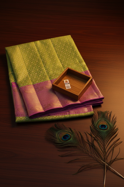 Classic Fresh Green  Pure Kanchipuram Silk saree