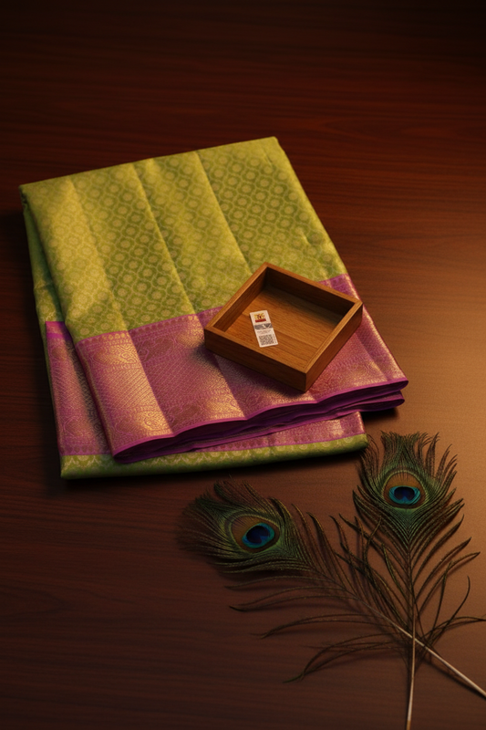 Classic Fresh Green  Pure Kanchipuram Silk saree