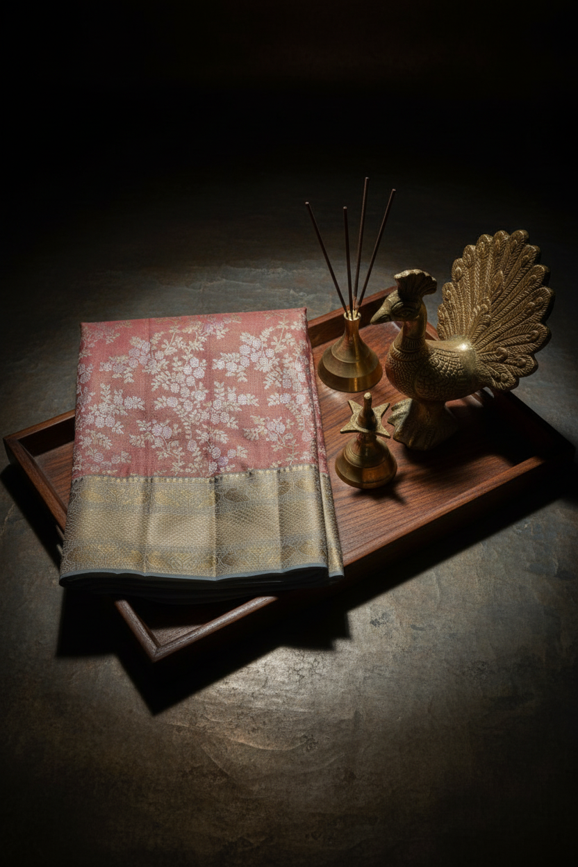 Classic Pink Pure Kanchipuram Silk saree