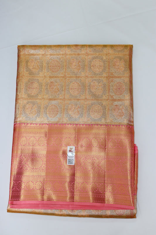 Trendy Multi-color Pure Kanchipuram Silk saree From Weavers and Best on Online