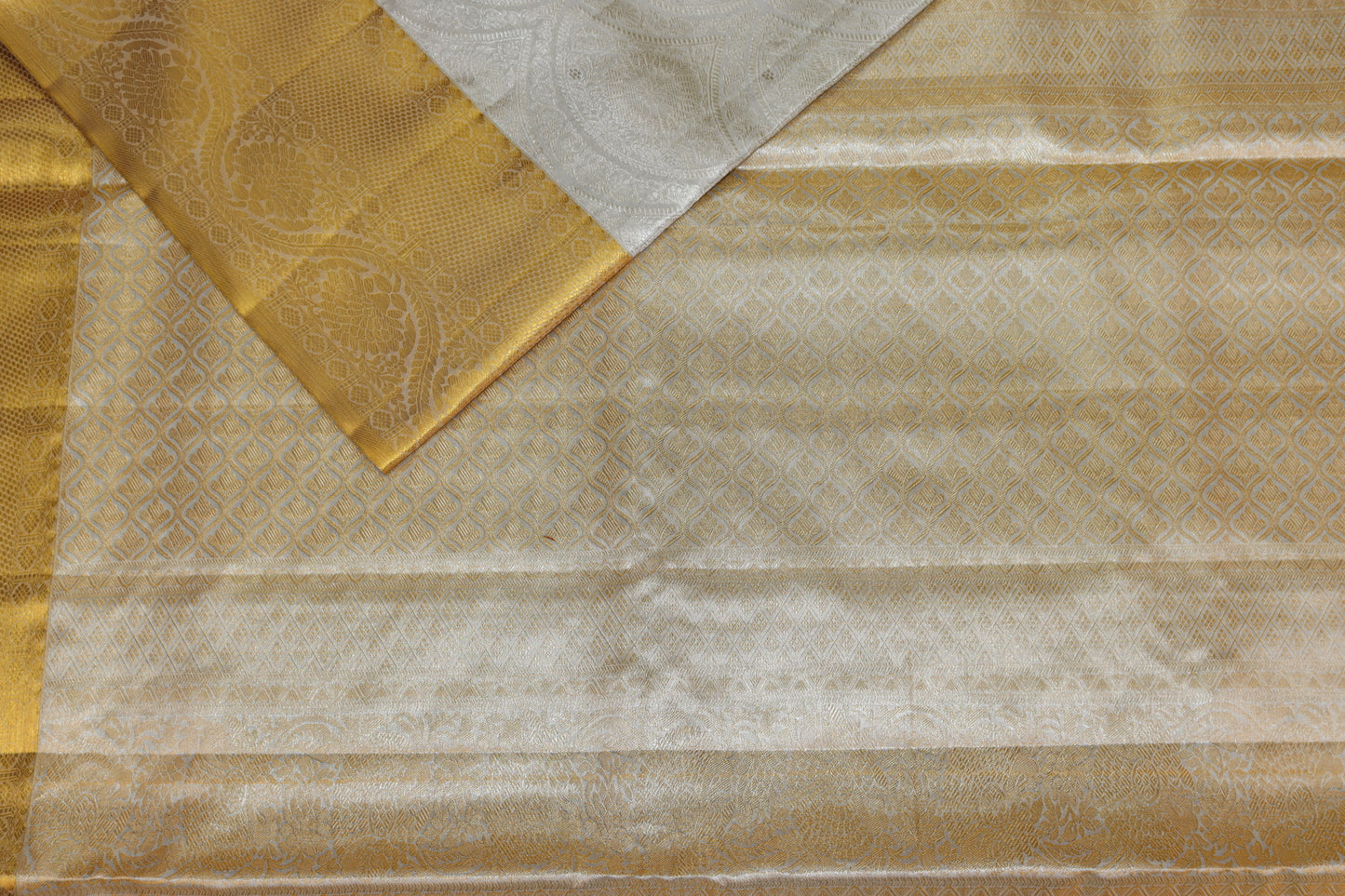 Traditional Pastel Silver Pure Kanjipuram Saree From Weavers and Best on Online