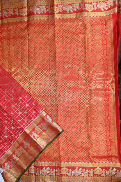 Exotic Red Pure Kanjipuram Saree From Weavers and Best on Online