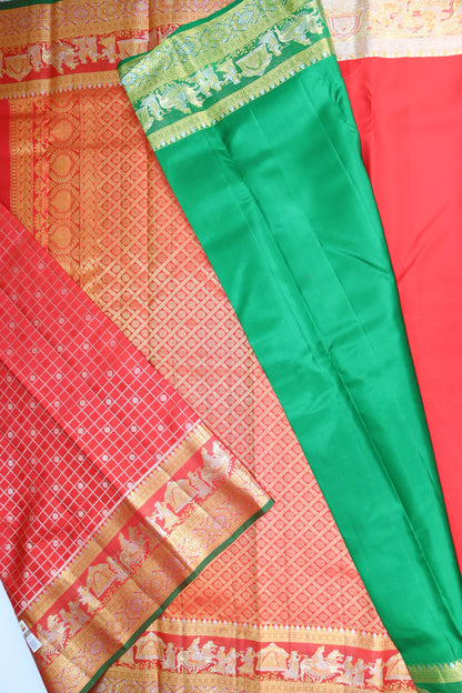 Exotic Red Pure Kanjipuram Saree From Weavers and Best on Online