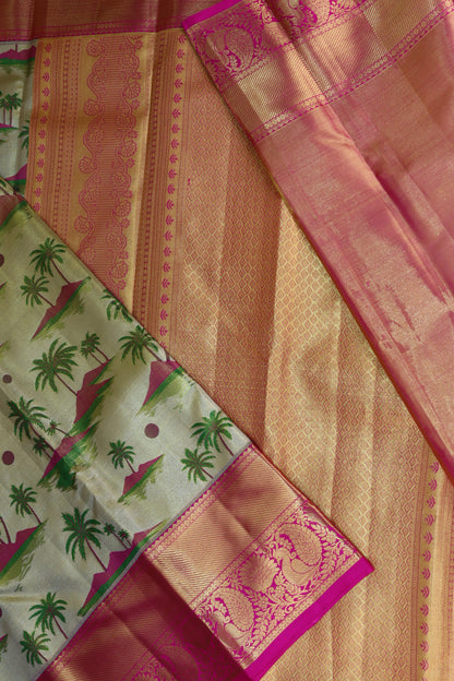 Exotic Multi-color Pure Kanjipuram Saree From Weavers and Best on Online