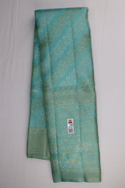 Traditional Clear Blue Pure Kanjipuram Saree From Weavers and Best on Online